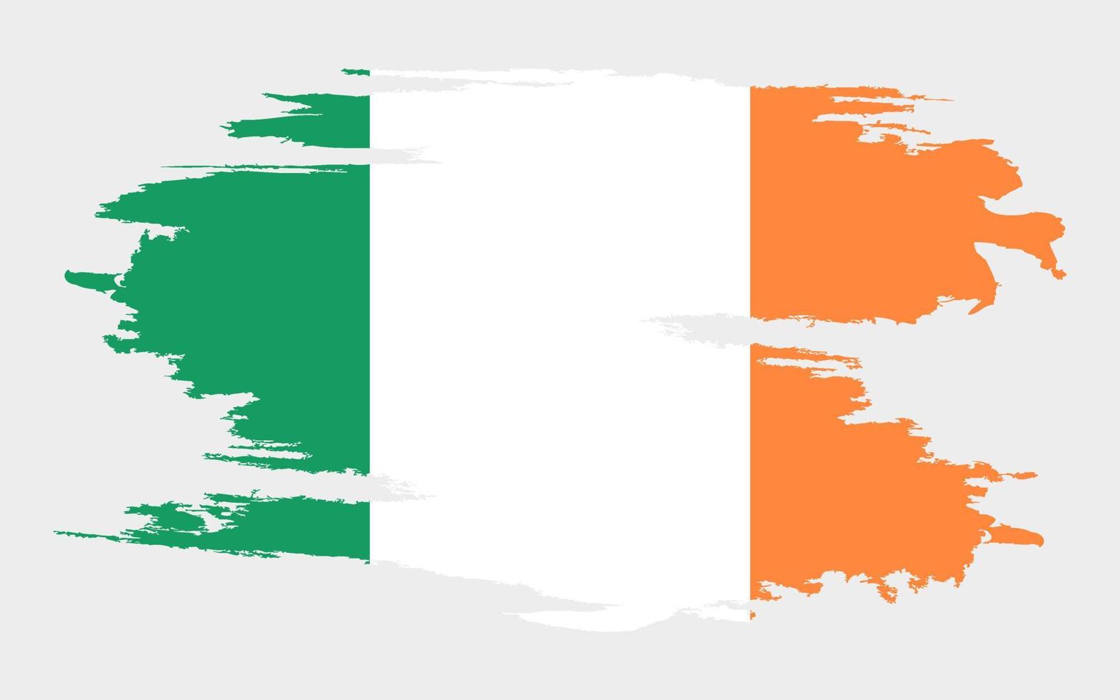 Irlands flagga, penseldrag bakgrund. vektor