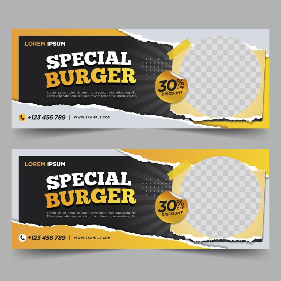 Design-Vorlage für Lebensmittel- und Restaurantbanner vektor