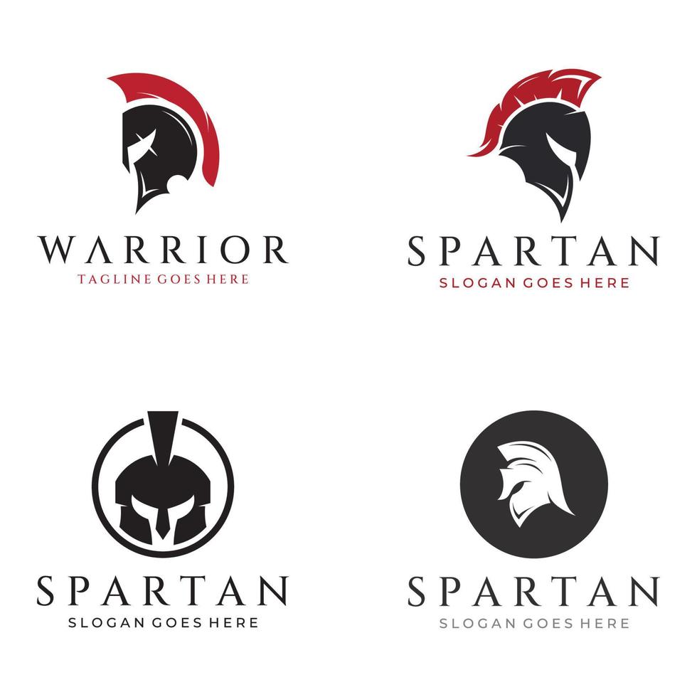 stark och modig spartansk eller spartansk krigskrigare hjälm logo.designad med mall vektor illustration redigering.