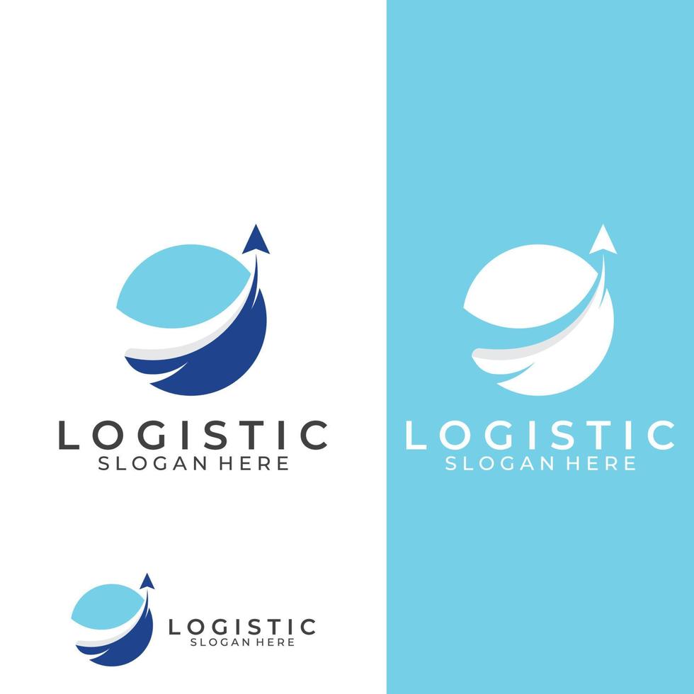 logistikföretagets vektorlogotyp, pilikonlogotyp, logotyp för snabb digital leverans. med enkel och enkel logotypvektorredigering. vektor