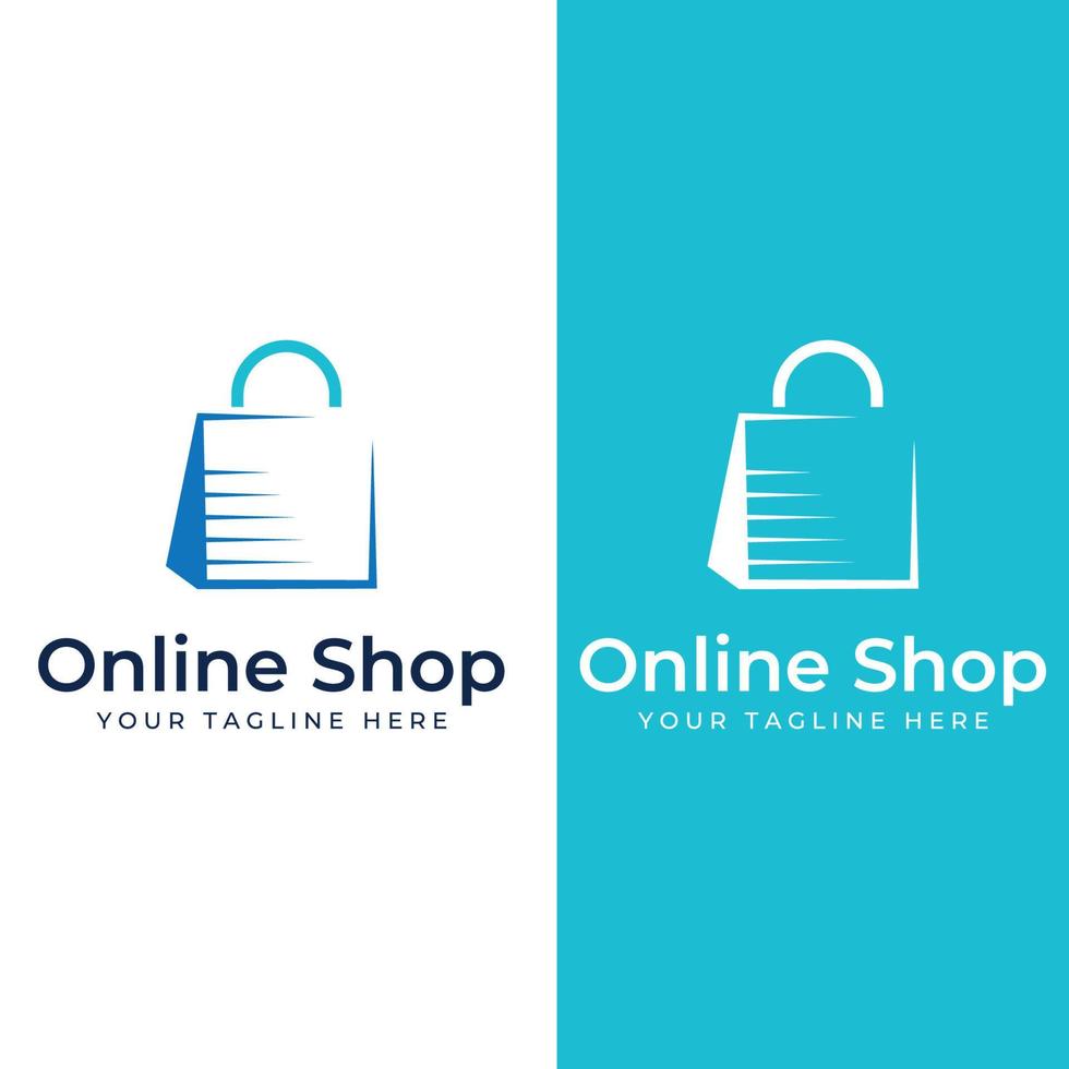 shoppingväska och online shopping cart logo.logo lämplig för försäljning, rabatt, shop.with vektor illustration redigering.