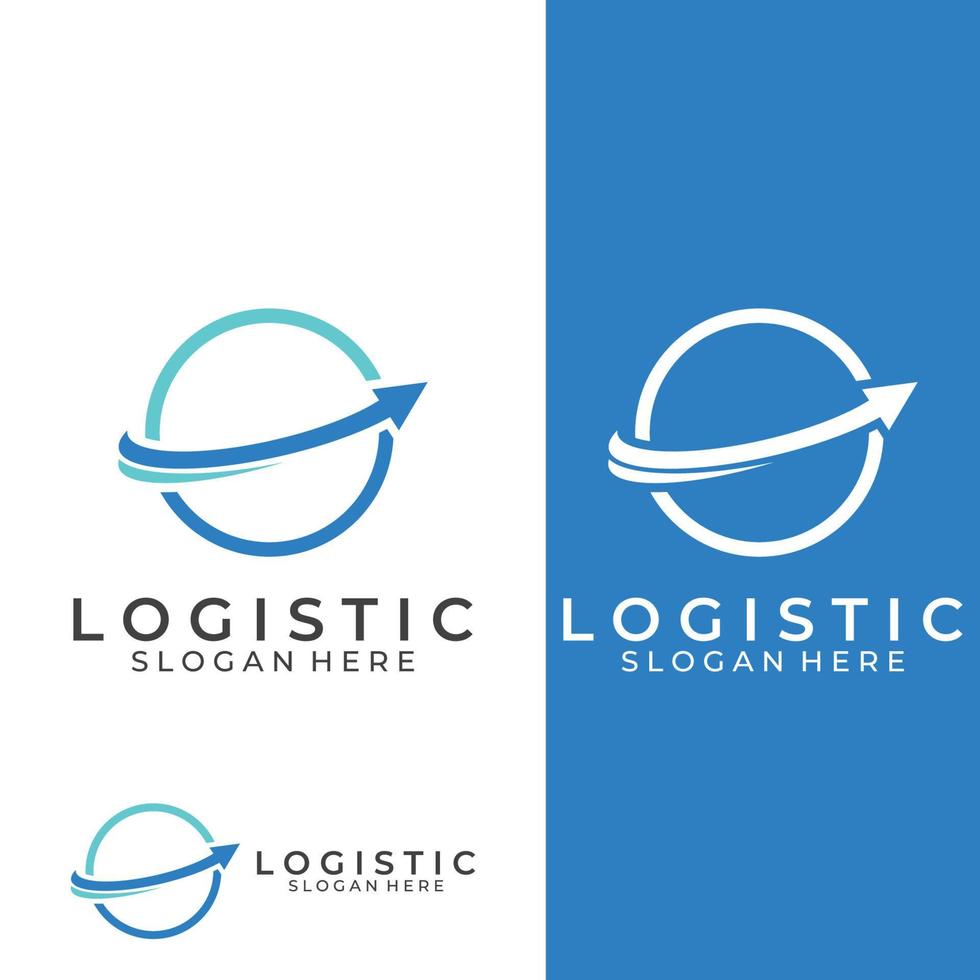 logistikföretagets vektorlogotyp, pilikonlogotyp, logotyp för snabb digital leverans. med enkel och enkel logotypvektorredigering. vektor