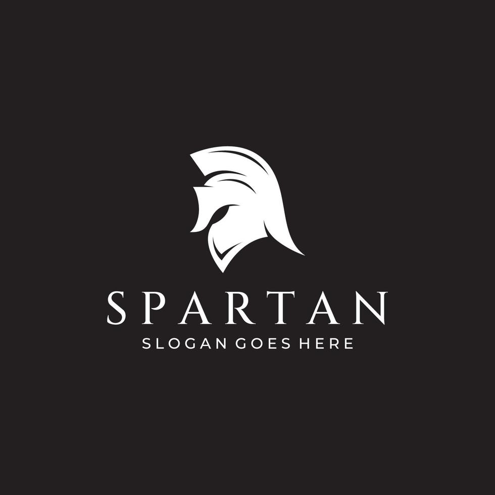 stark och modig spartansk eller spartansk krigskrigare hjälm logo.designad med mall vektor illustration redigering.