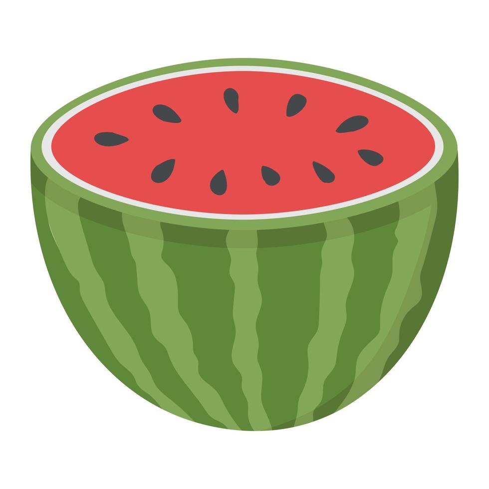 ein Stück süße Wassermelone. flache Doodle-Cliparts. Alle Objekte werden neu lackiert. vektor