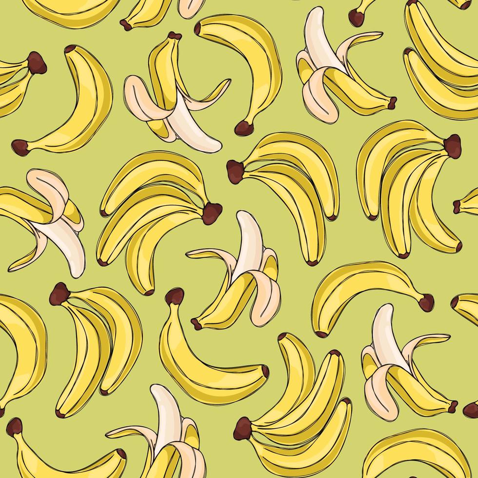 sommar exotiska mönster med söta bananer vektor