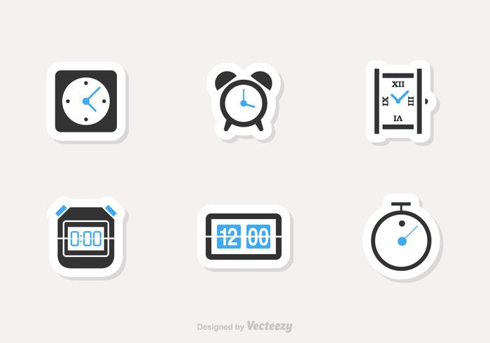 Freie Zeit und Uhr Vektor Icons