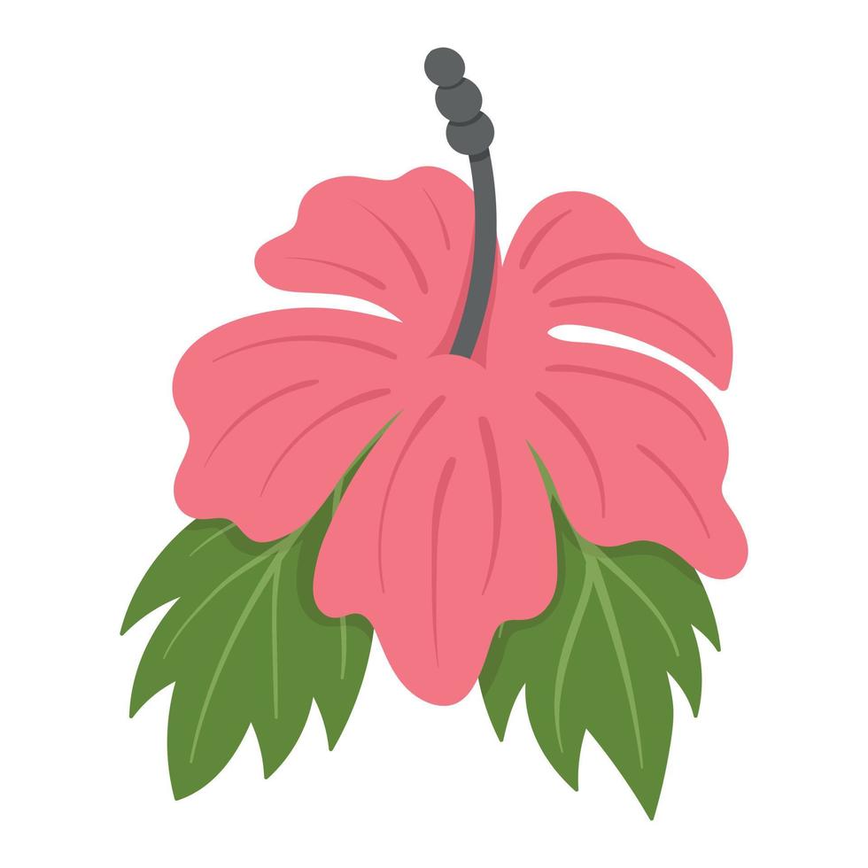 tropische schöne blume. gekritzel flache clipart. Alle Objekte werden neu lackiert. vektor