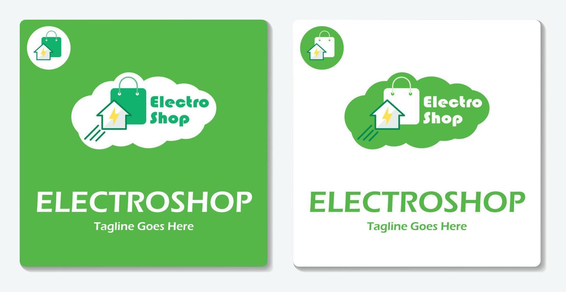elektronisk elektrisk butik logotyp ikon enkel vektor platt design