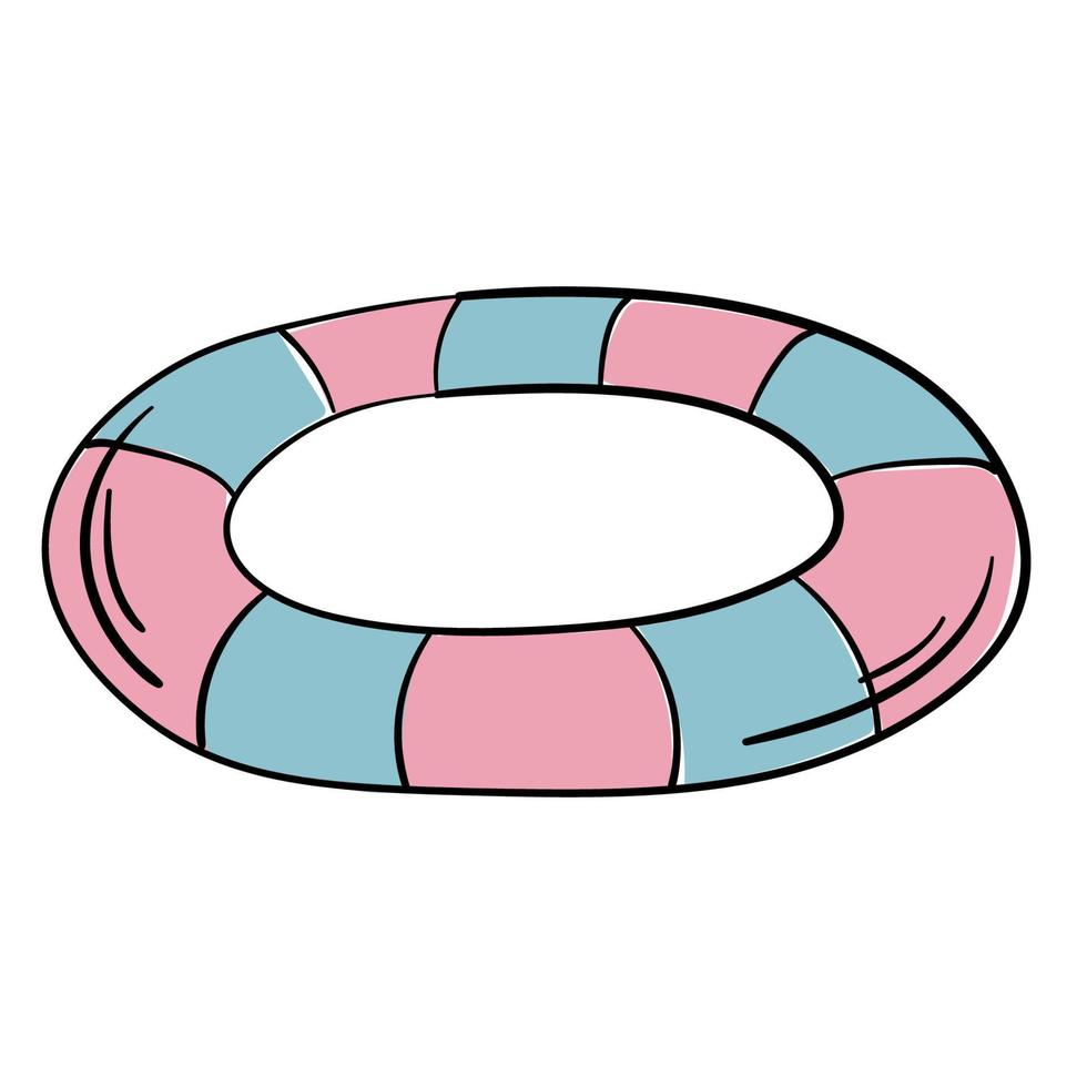 Gekritzelaufkleber eines einfachen aufblasbaren Kreises für Kinder vektor