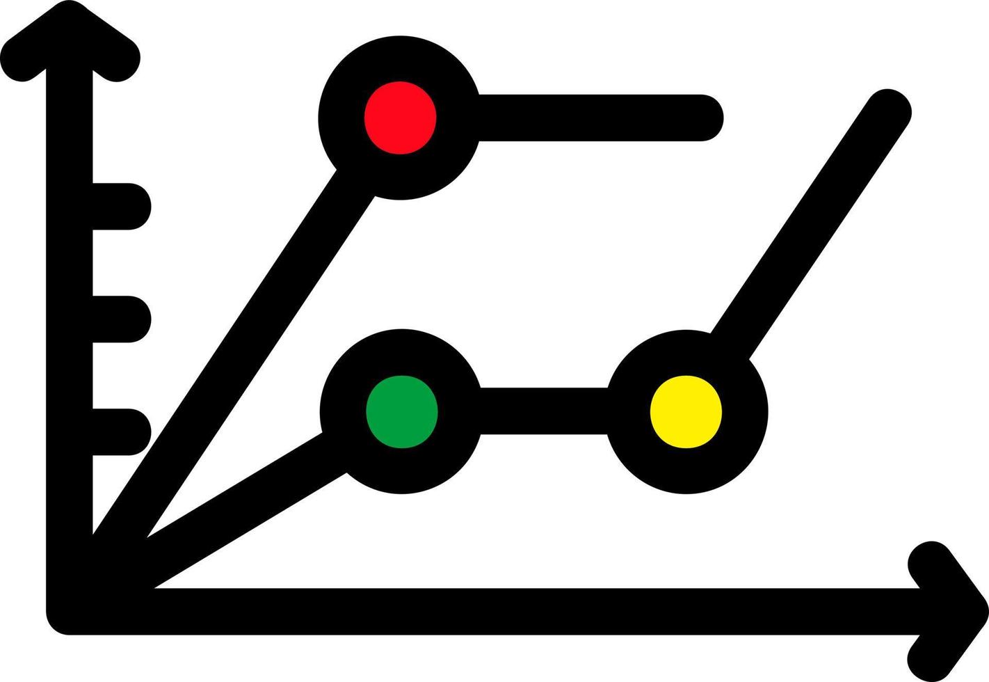 Symbol mit mehreren gefüllten Trenddiagrammlinien vektor