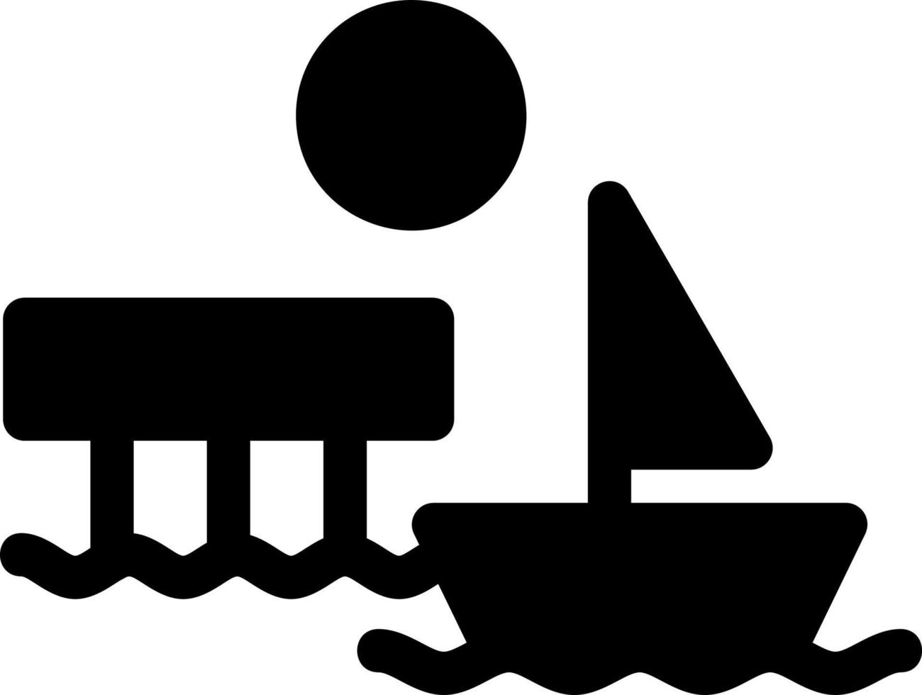 Dock-Landschafts-Glyphe-Symbol vektor