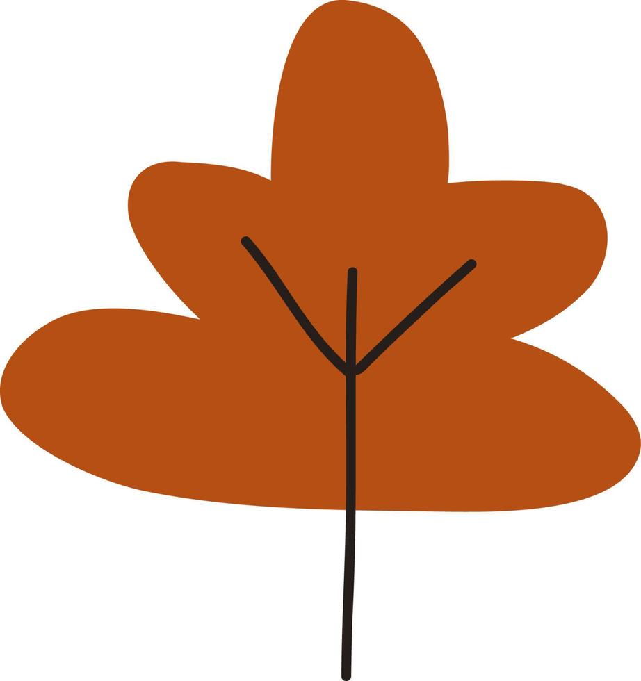 braunes Herbstblatt. vektor