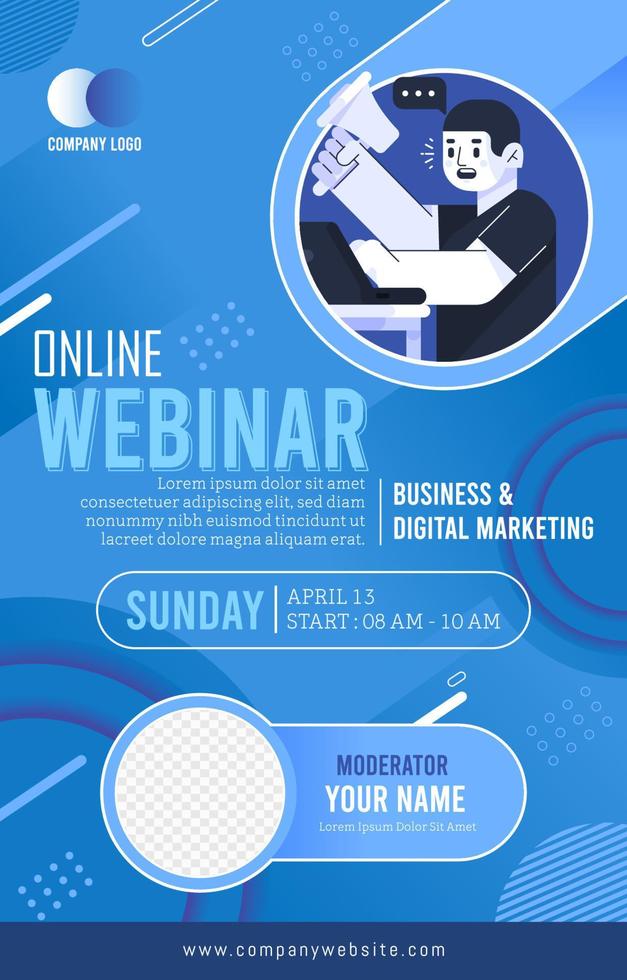 blå online webinar affisch mall design vektor