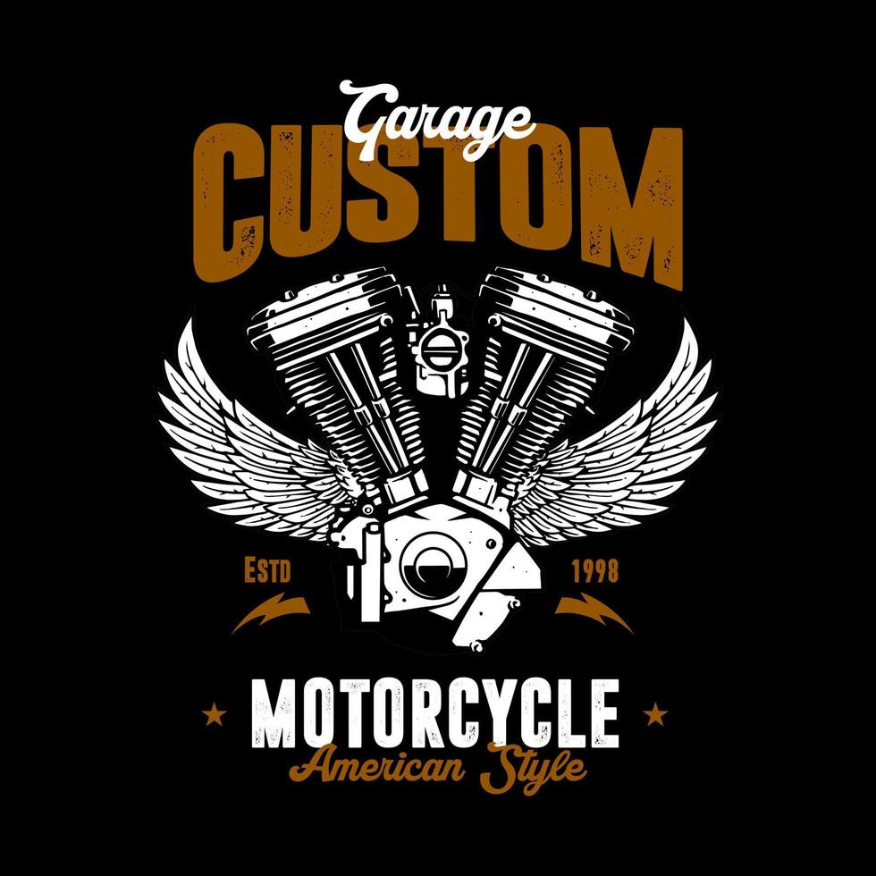 Motorradgrafik für T-Shirt-Design vektor