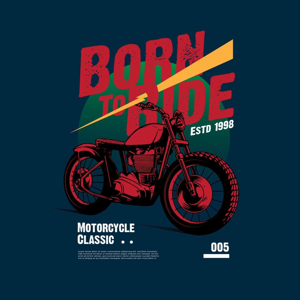 Motorradgrafik für T-Shirt-Design vektor