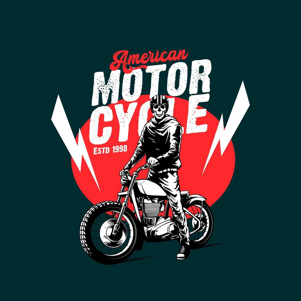 Motorradgrafik für T-Shirt-Design vektor