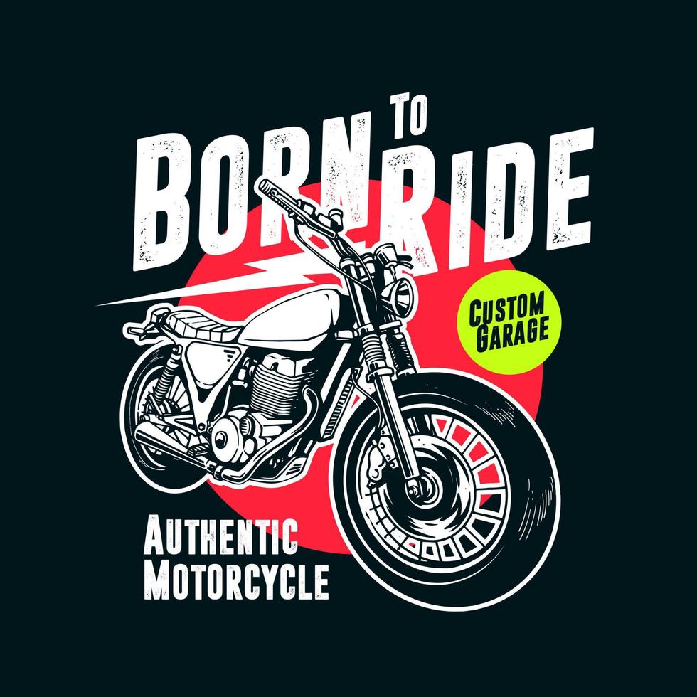 motorcykelkonstverk för t-shirtdesign vektor