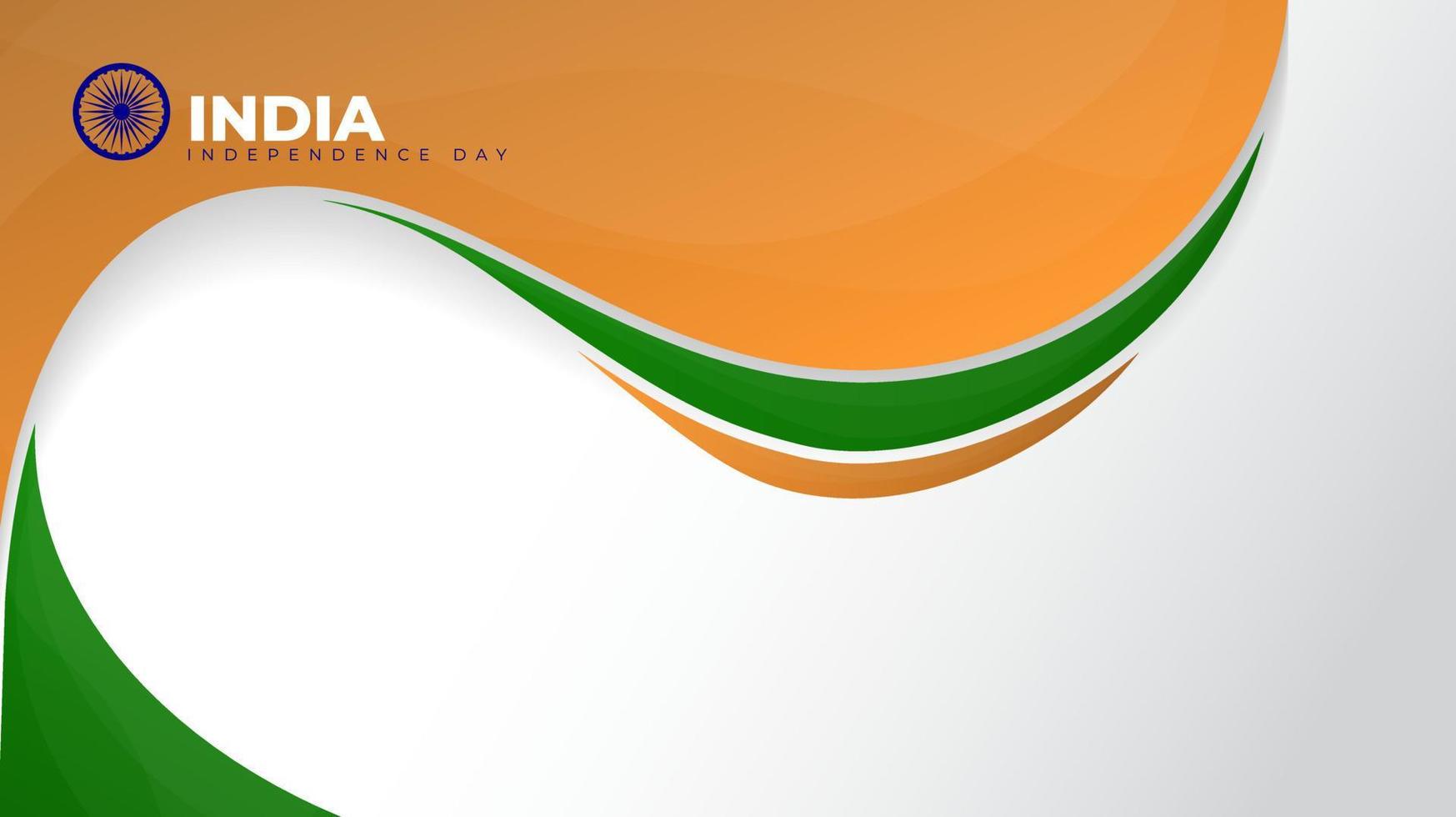 viftande orange och grön bakgrund för Indien självständighetsdagen design vektor