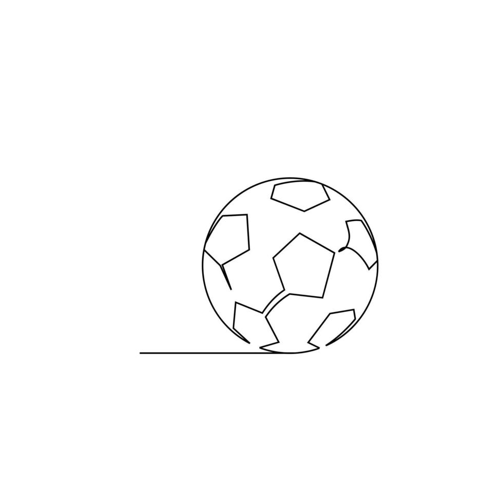 kontinuerlig linje illustration fotboll boll vektor design