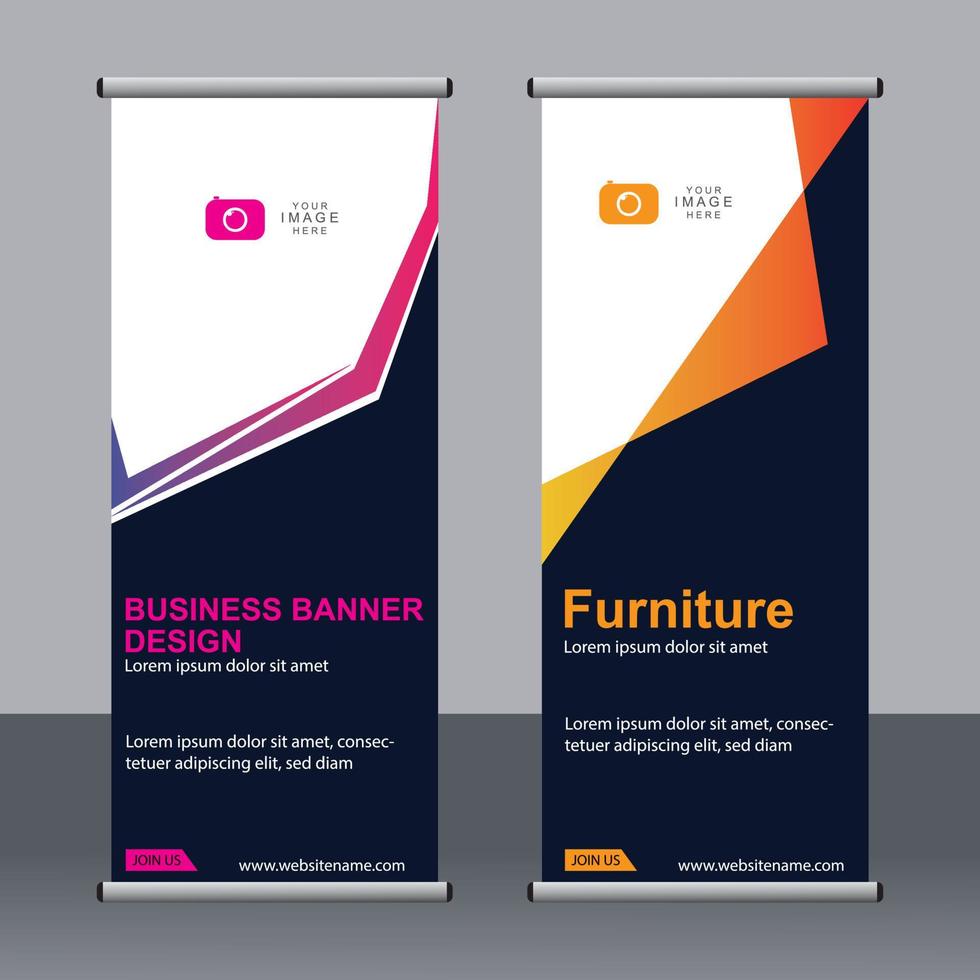 Business-Banner-Roll-up-Set Standee-Banner-Vorlage. vektor