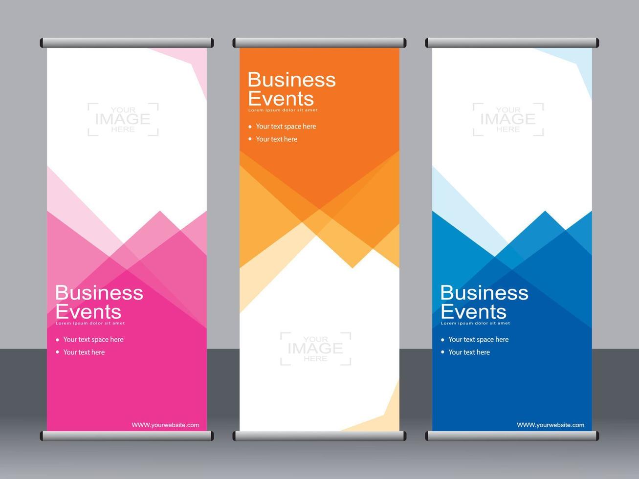 Business-Banner-Roll-up-Set Standee-Banner-Vorlage. vektor