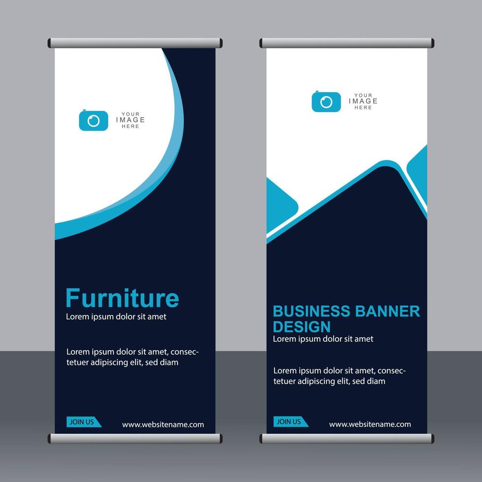 Business-Banner-Roll-up-Set Standee-Banner-Vorlage. vektor