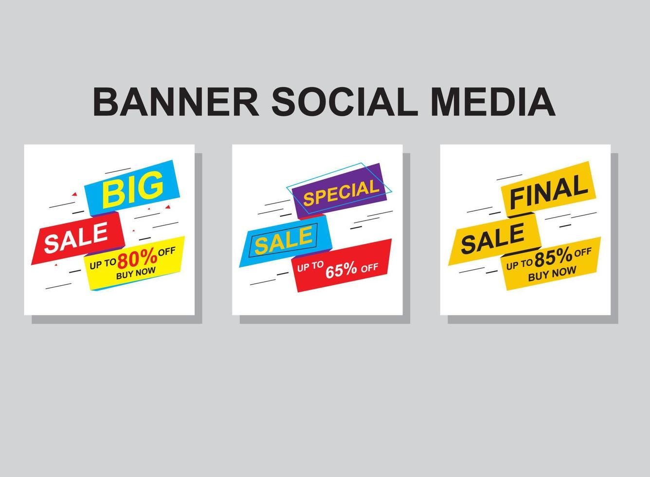 Set Banner Social Media Post Design, modernes Banner. vektor