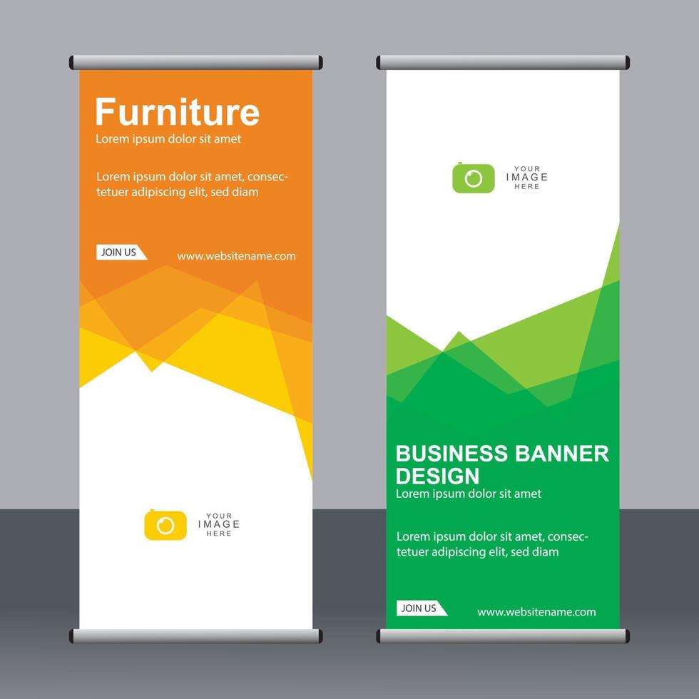 Business-Banner-Roll-up-Set Standee-Banner-Vorlage. vektor