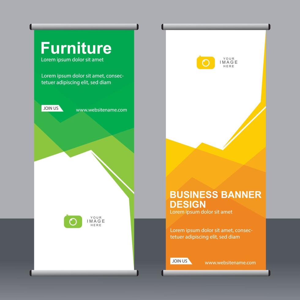 Business-Banner-Roll-up-Set Standee-Banner-Vorlage. vektor