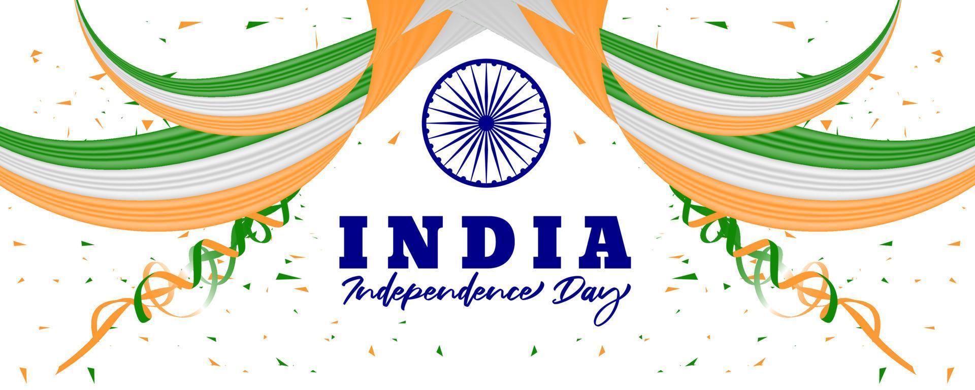 realistisches hintergrunddesign des indischen unabhängigkeitstages am 15. august vektor
