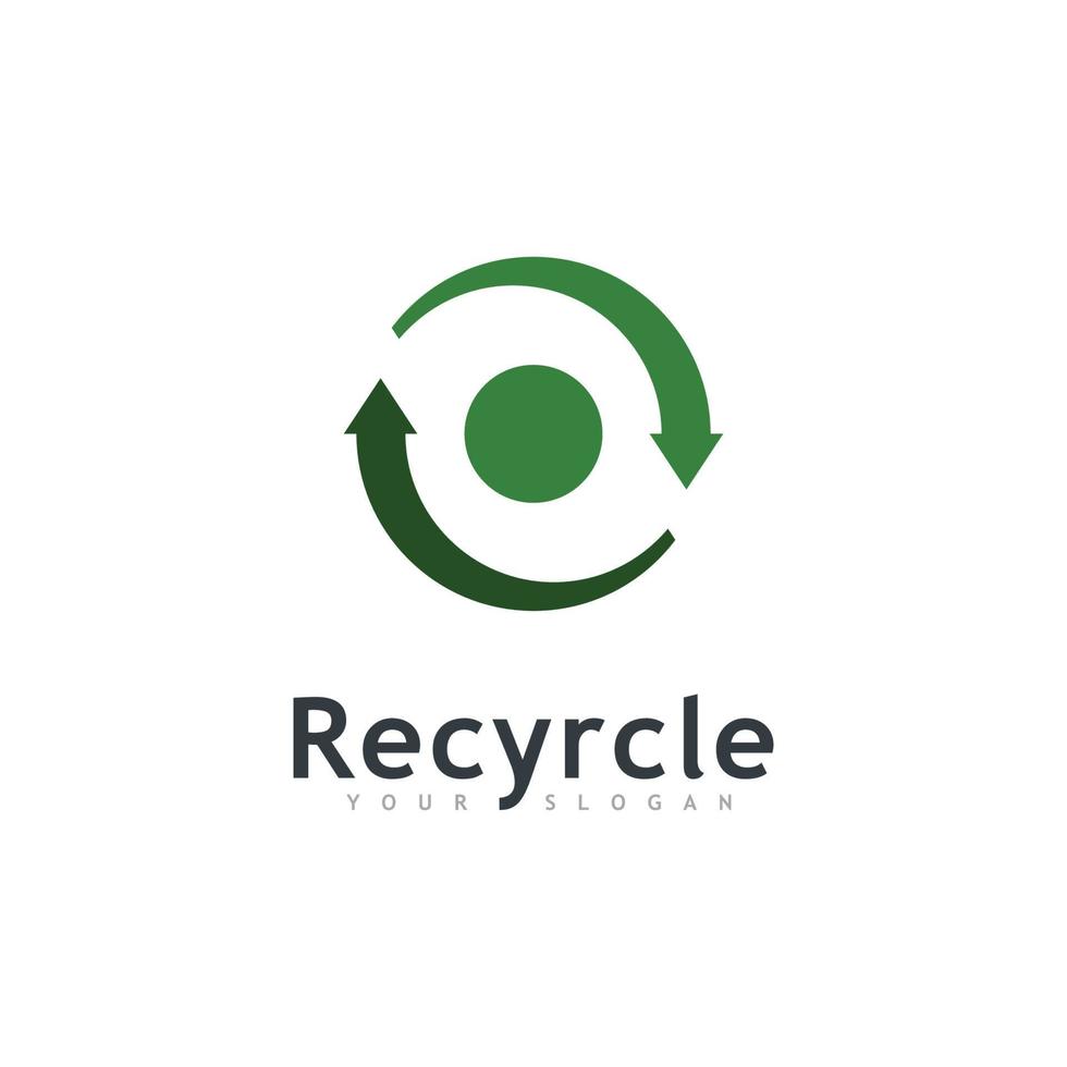 Logo-Icon-Vektor recyceln. Recycling-Illustrationssymbol, Rotationspfeilsymbol vektor