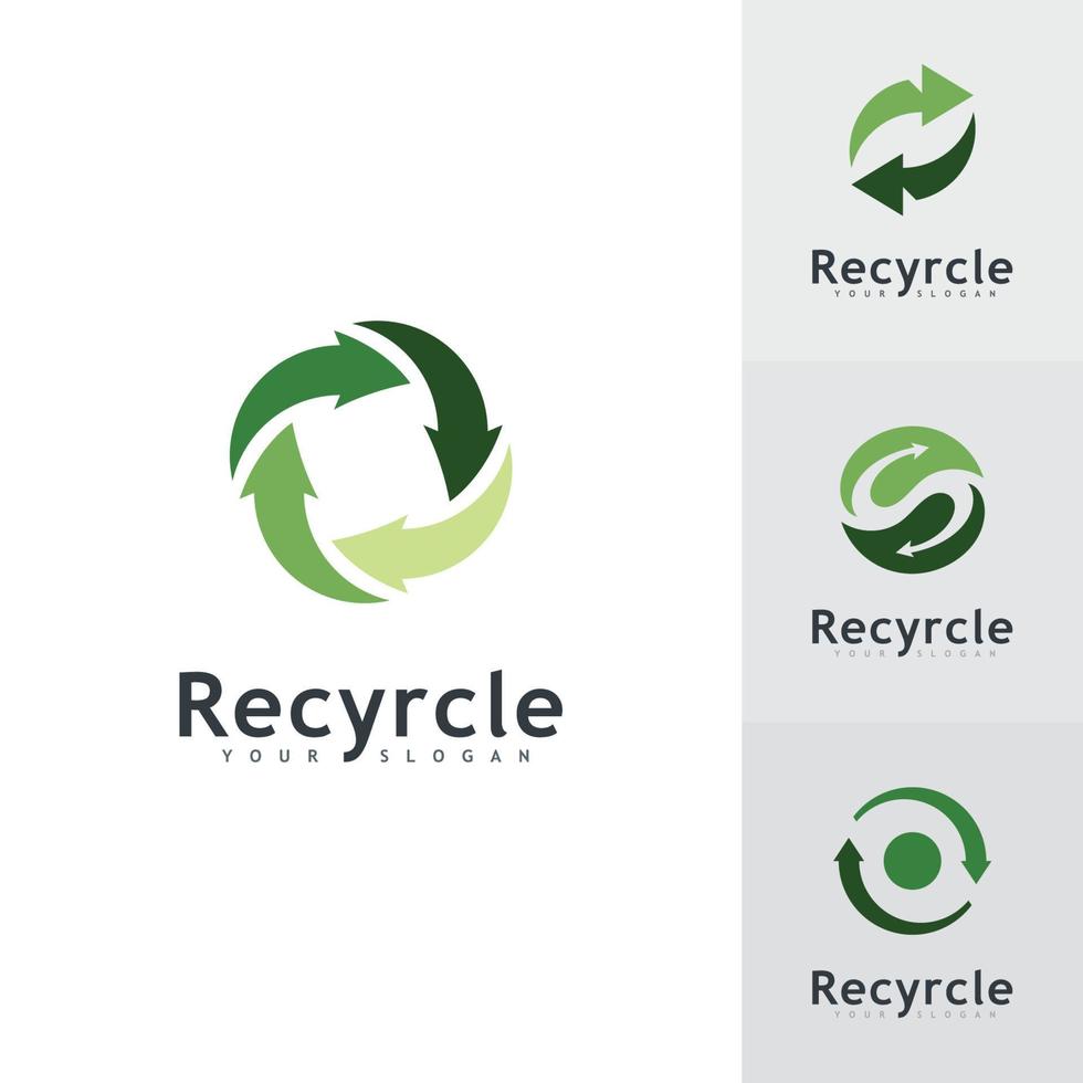 återvinna logotyp ikon vektor. återvinning illustration symbol, rotation pilikon vektor