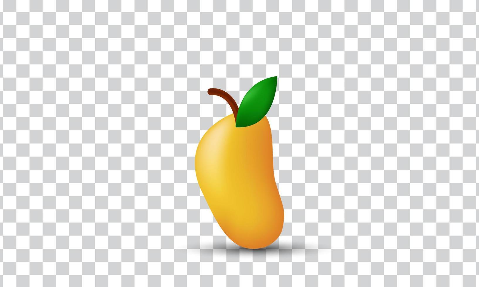 einzigartiges 3d-gelbes Mango-Konzept-Design-Symbol an isoliert vektor