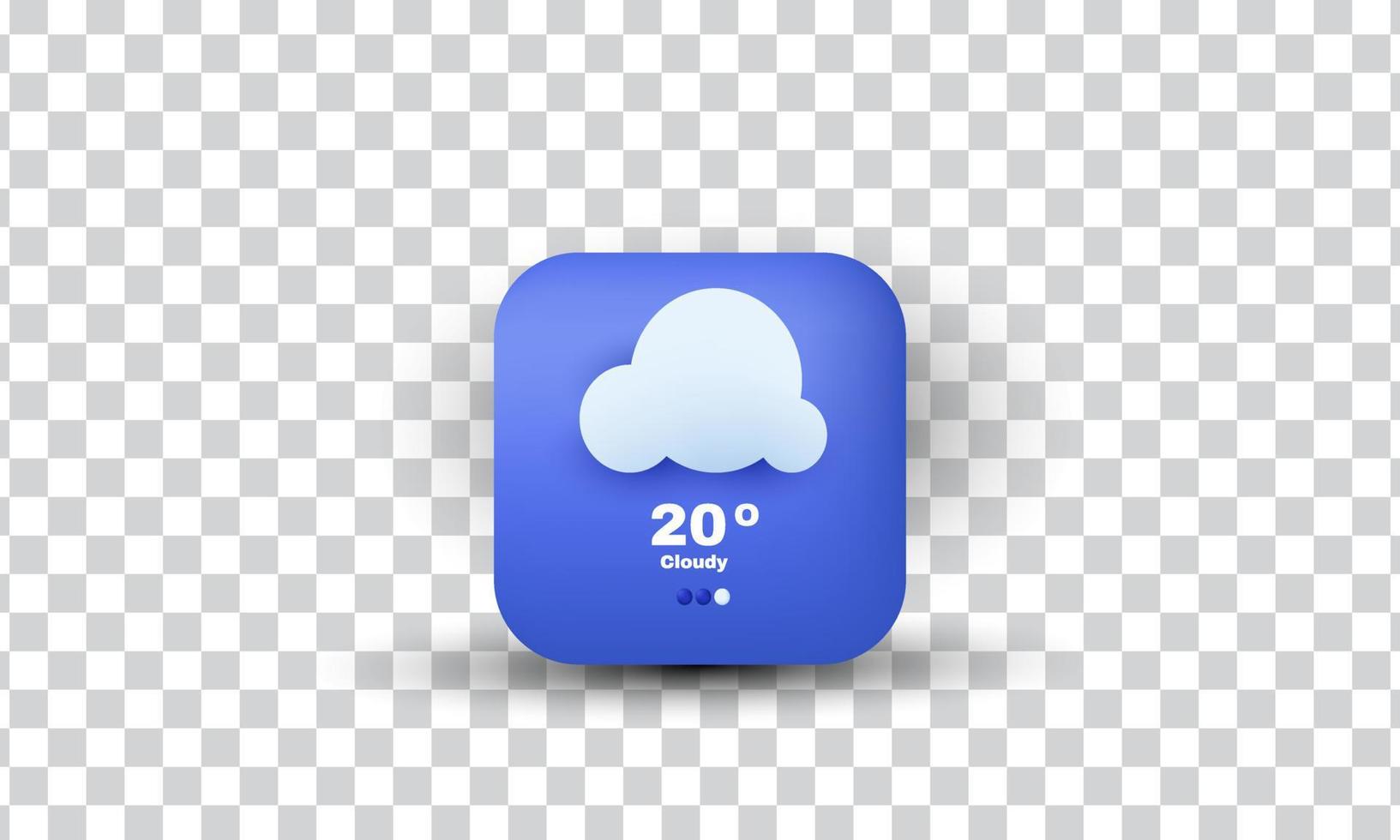 einzigartiges kreatives wolkiges Symbol im 3D-Stil isoliert auf vektor