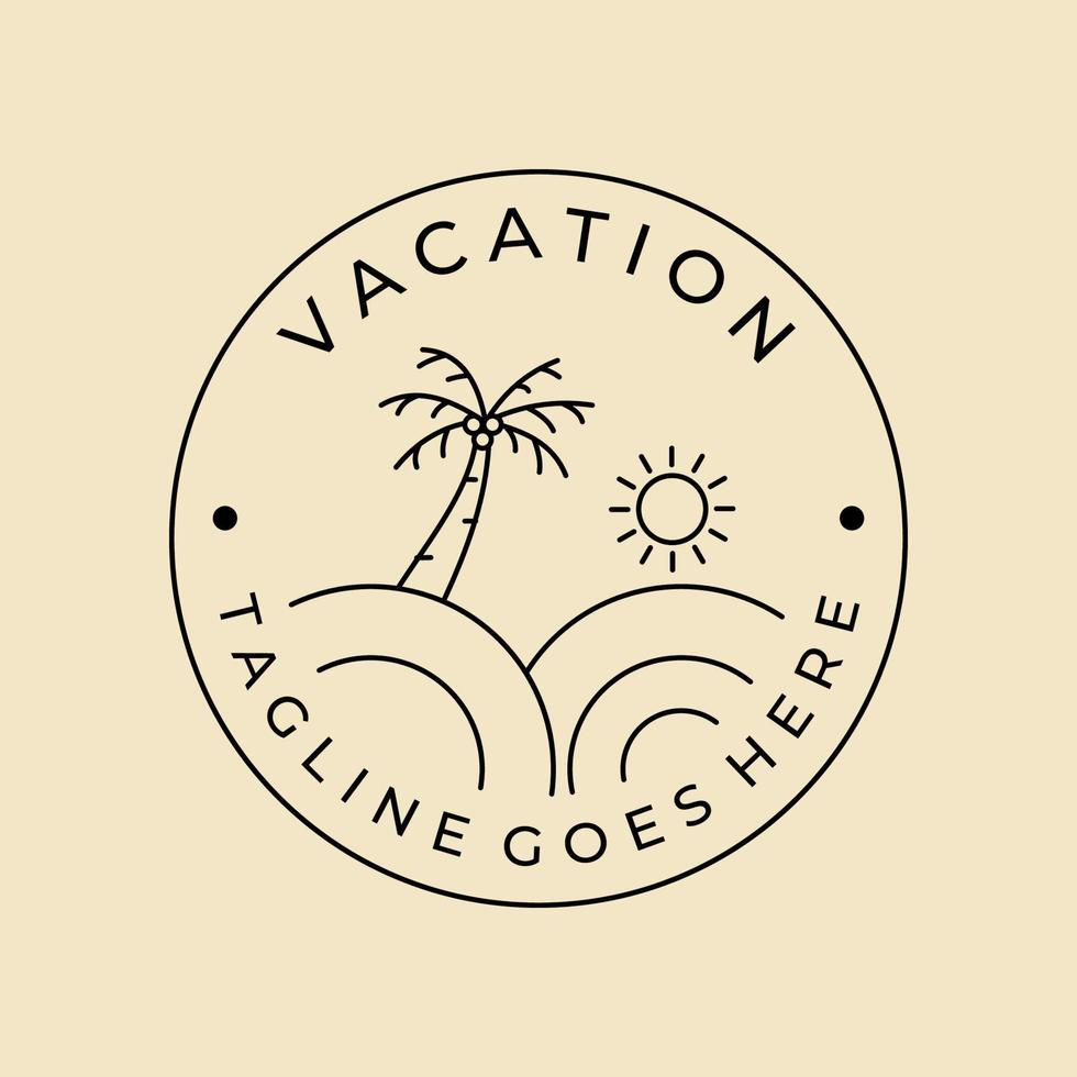 Urlaub Strand Strichzeichnungen Logo Vektor minimalistisches Design