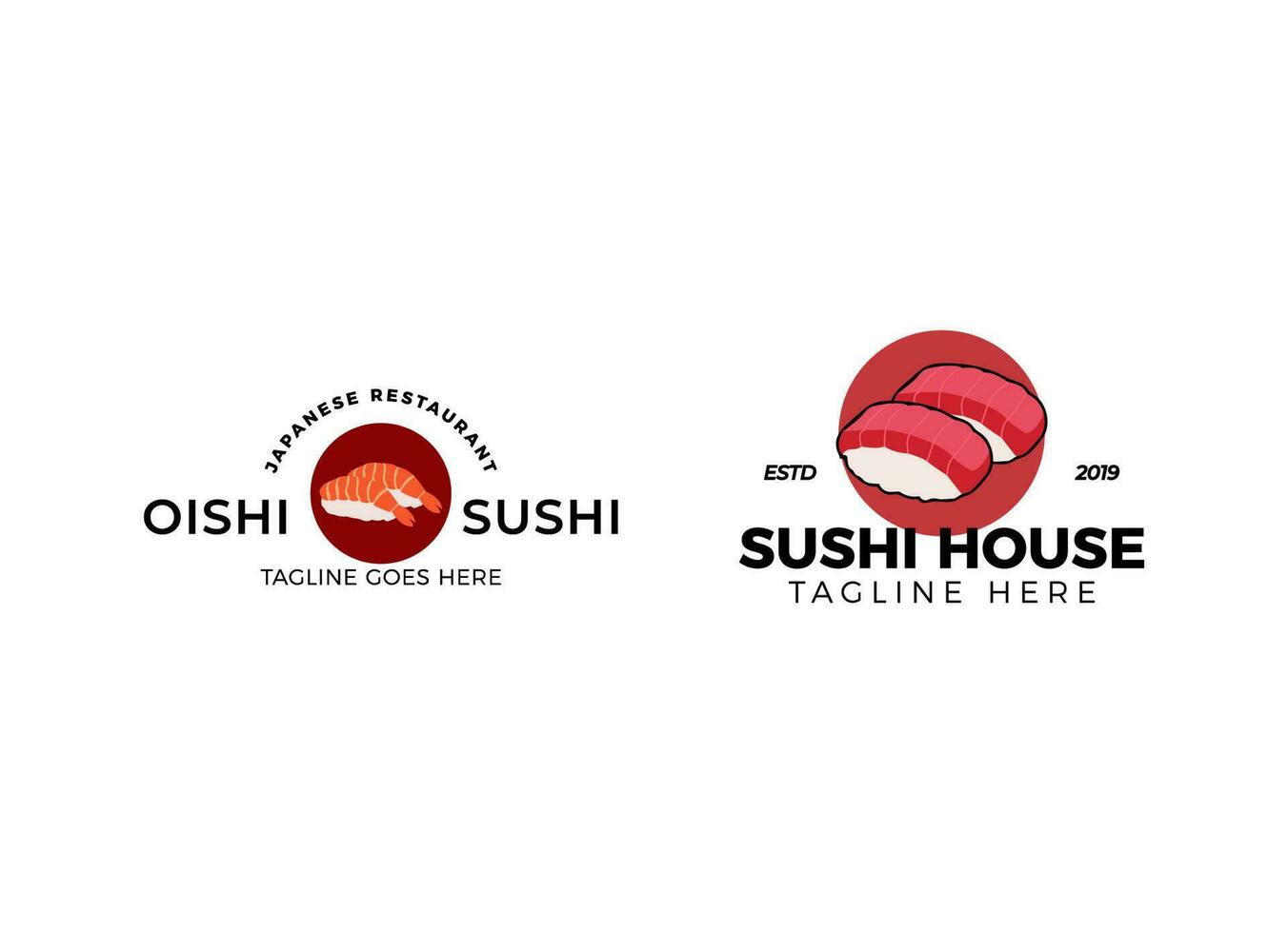 Sushi-Restaurant-Logo-Design-Vorlage. vektor