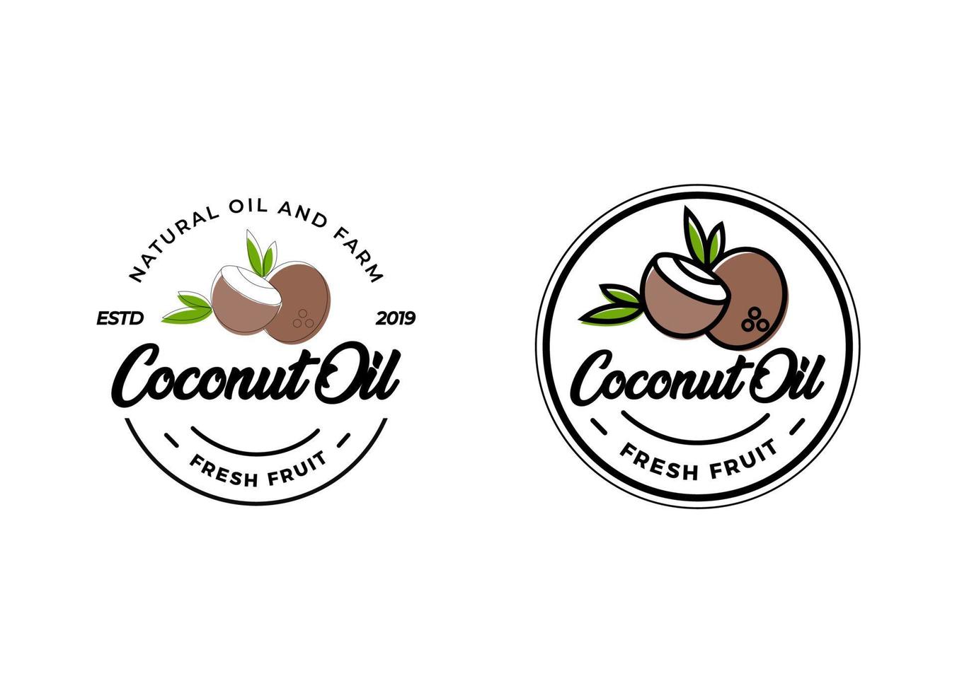 kokosolja logotyp formgivningsmall. vektor