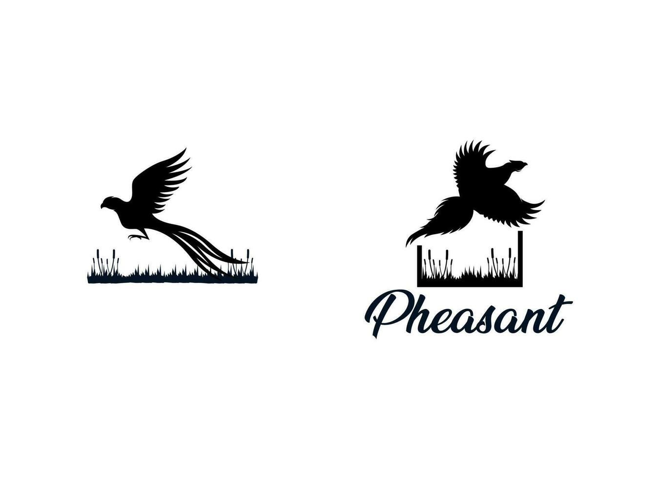 Schönheit fliegender Fasan Silhouette Logo-Design vektor