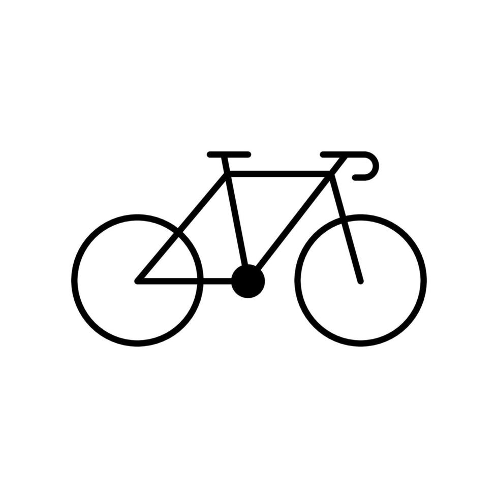 Symbol für die einfache Linie des Sportrads. Mountainbike-Piktogramm. Schwarzes Rennrad-Umrisssymbol. Rennrad-Symbol. Fahrrad-Logo. Zeichen für gesunde Fahrt im Freien. editierbarer Strich. isolierte vektorillustration. vektor