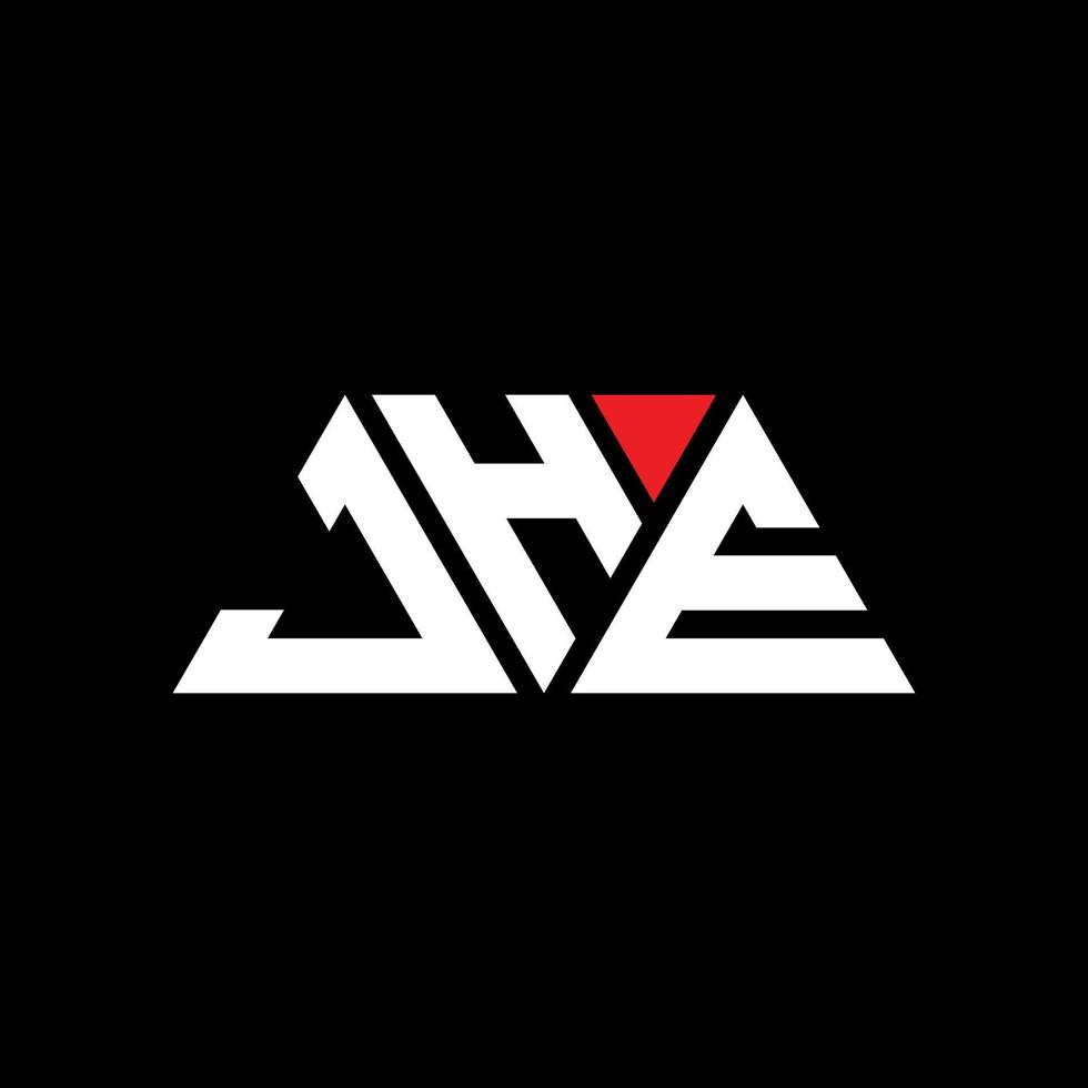 jhe Dreiecksbuchstaben-Logo-Design mit Dreiecksform. JHE-Dreieck-Logo-Design-Monogramm. JHE-Dreieck-Vektor-Logo-Vorlage mit roter Farbe. jhe dreieckiges Logo einfaches, elegantes und luxuriöses Logo. jhe vektor