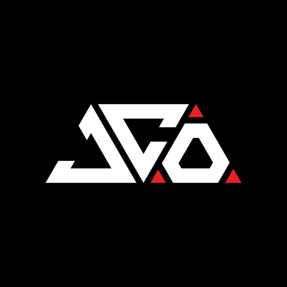 jco Dreiecksbuchstaben-Logo-Design mit Dreiecksform. Jco-Dreieck-Logo-Design-Monogramm. Jco-Dreieck-Vektor-Logo-Vorlage mit roter Farbe. jco dreieckiges Logo einfaches, elegantes und luxuriöses Logo. jco vektor