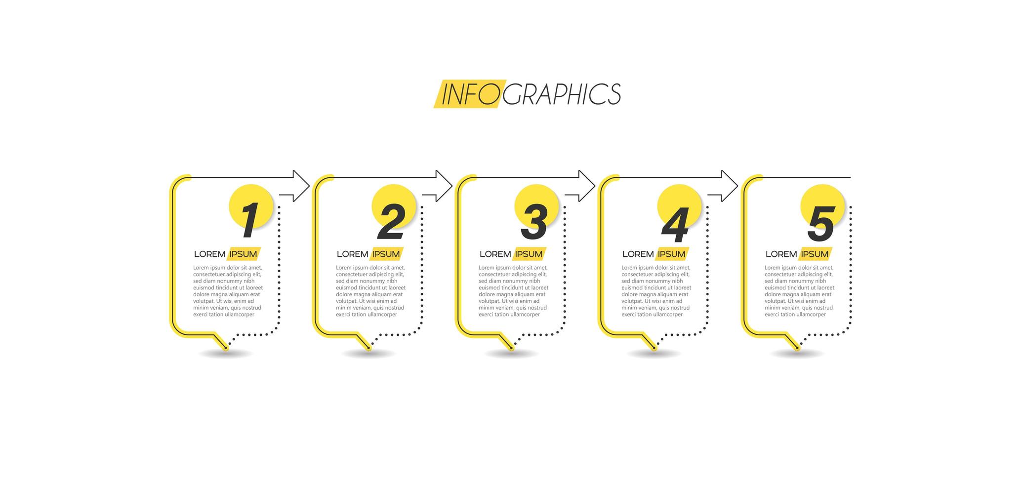 gelbe minimalistische Geschäftsinfografik vektor