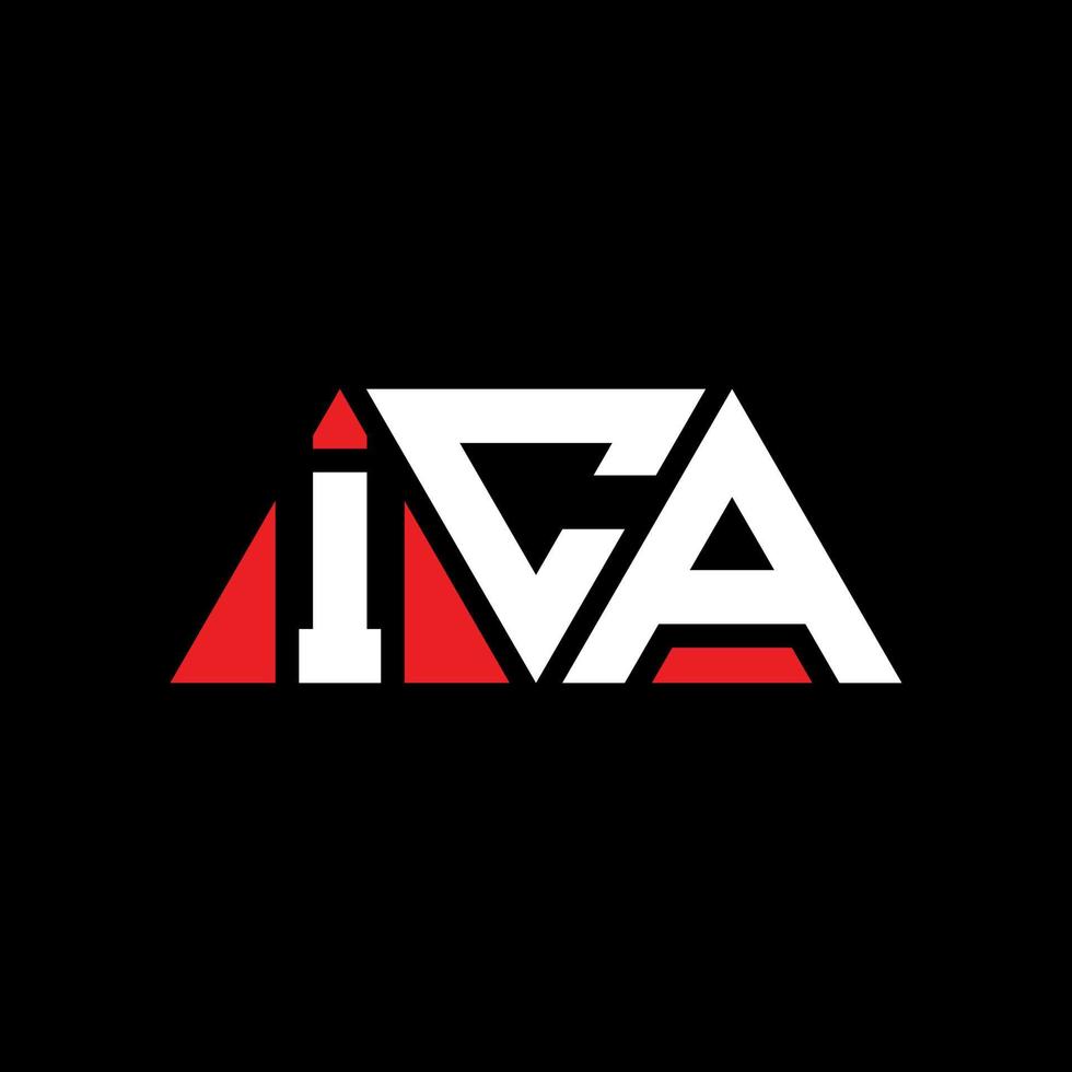 ica-Dreieck-Buchstaben-Logo-Design mit Dreiecksform. ica-Dreieck-Logo-Design-Monogramm. ica-Dreieck-Vektor-Logo-Vorlage mit roter Farbe. ica dreieckiges Logo einfaches, elegantes und luxuriöses Logo. ica vektor