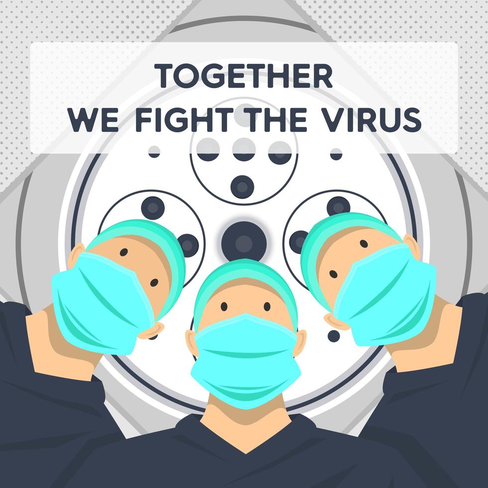Gemeinsam bekämpfen wir das Virus Doctor Poster vektor