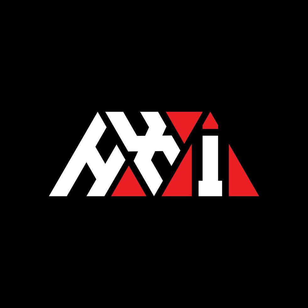 hxi triangel bokstavslogotypdesign med triangelform. hxi triangel logotyp design monogram. hxi triangel vektor logotyp mall med röd färg. hxi triangulär logotyp enkel, elegant och lyxig logotyp. hxi