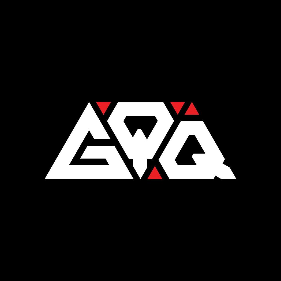 gqq triangel bokstavslogotypdesign med triangelform. gqq triangel logotyp design monogram. gqq triangel vektor logotyp mall med röd färg. gqq triangulär logotyp enkel, elegant och lyxig logotyp. gqq