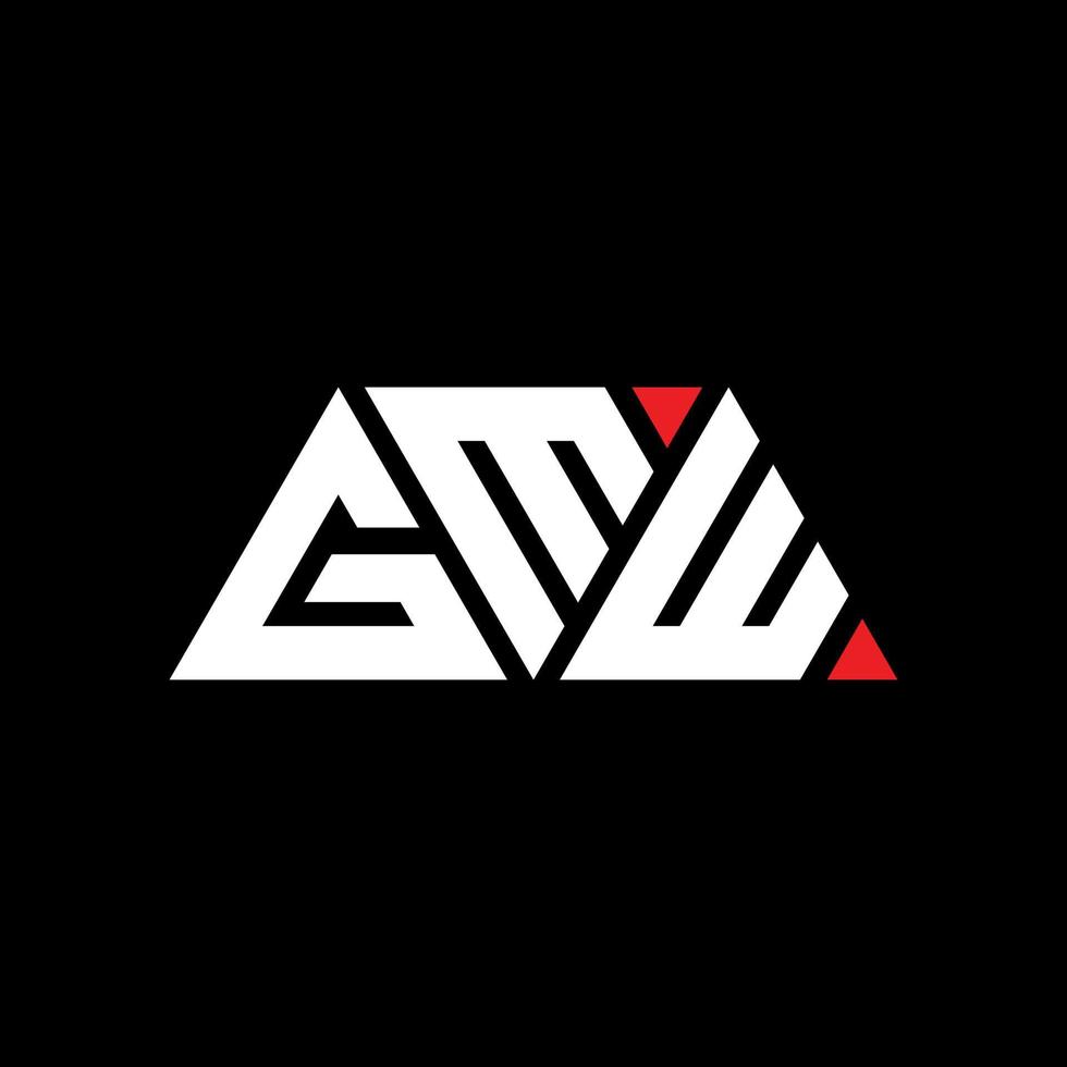 Gmw-Dreieck-Buchstaben-Logo-Design mit Dreiecksform. Gmw-Dreieck-Logo-Design-Monogramm. Gmw-Dreieck-Vektor-Logo-Vorlage mit roter Farbe. gmw dreieckiges logo einfaches, elegantes und luxuriöses logo. gmw vektor
