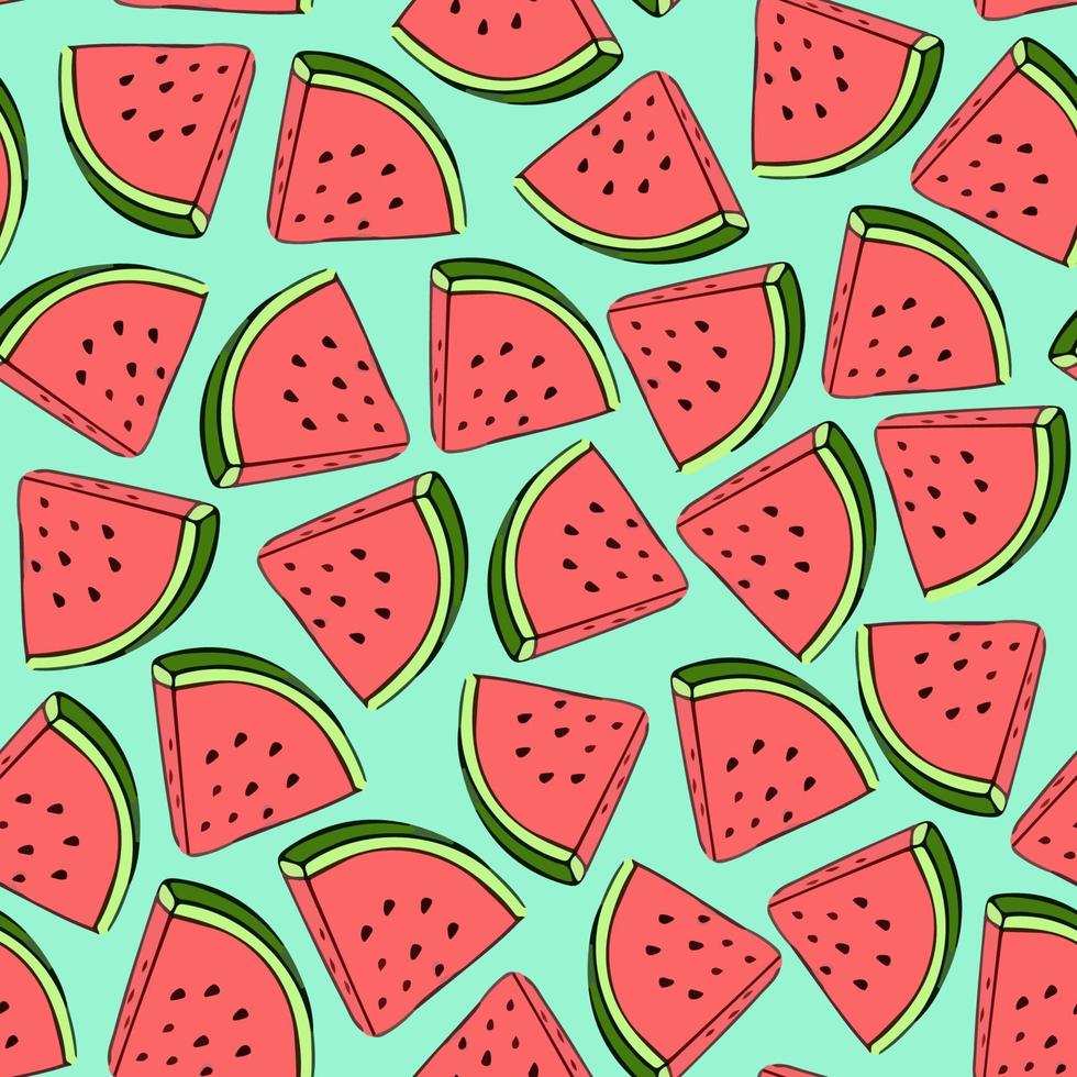 frisches Muster mit süßen Wassermelonen vektor