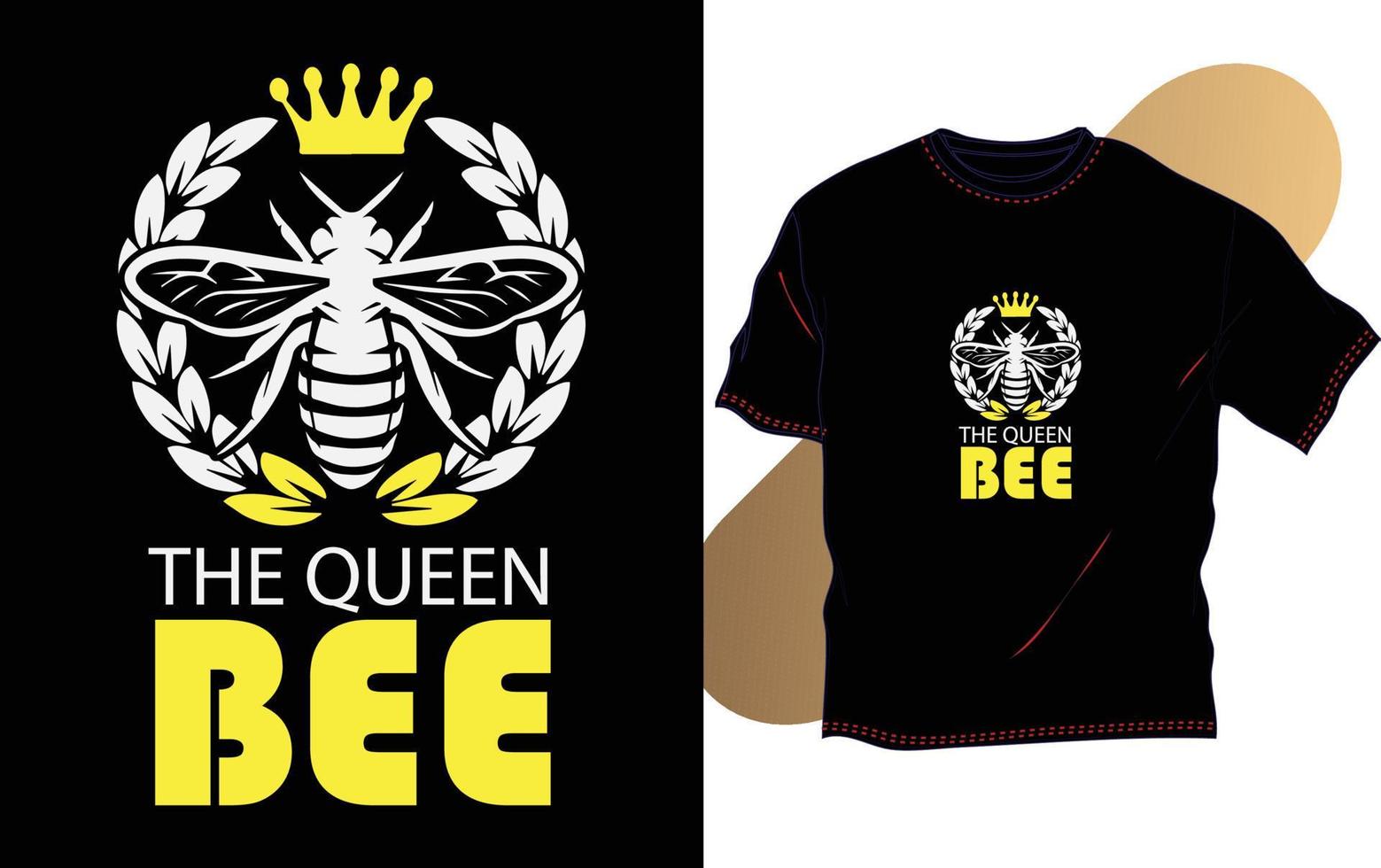 Bienenkönigin-T-Shirt-Designvorlage für Ihre Website vektor