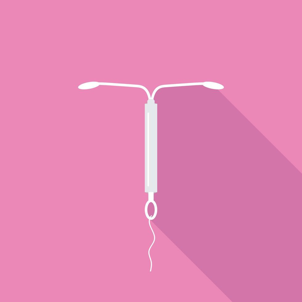 Ikone der intrauterinen Spulenverhütung zur Empfängnisverhütung, Behandlung gynäkologischer Erkrankungen. Vektor-Flachbildschirm-Illustration vektor